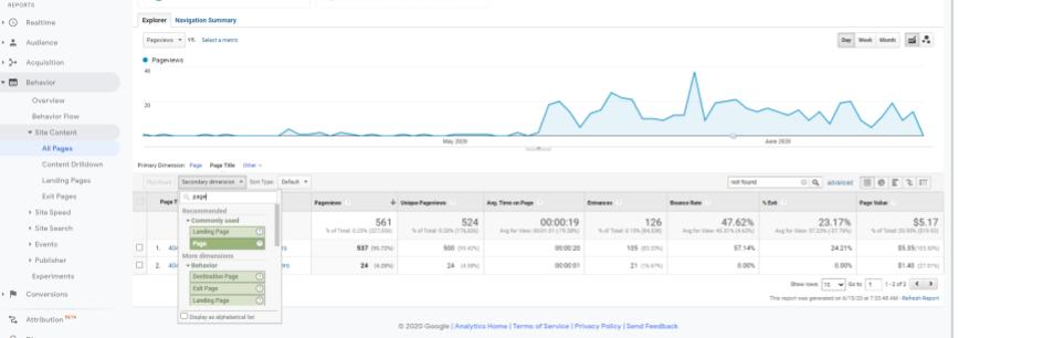 Apply Secondary Dimension Reports in Google Analytics