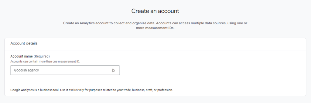 Creating Account in Google Analytics