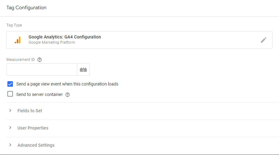 Tag Configuration in Google Analytics
