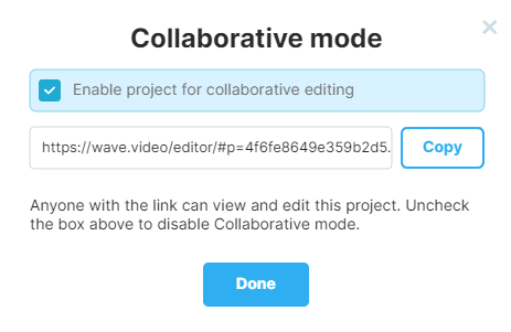 Wave.video Collaborative mode